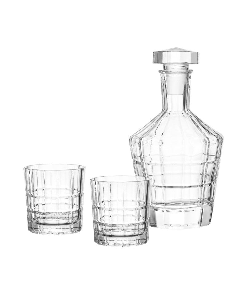 LEONARDO Spiritii Whiskyset – 0,7 l, Glas, transparent, mit Deckel, 3-teilig