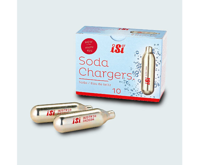 iSi Soda Maker Kapseln – für SodaMaker Classic, Soda Siphon, Twist'n Sparkle, 10 Stk., Edelstahl