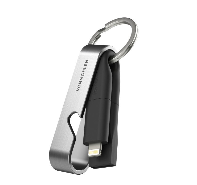 Vonmählen Multi-Kabel – 6-in-1 USB-C auf Micro-USB 0,06 m, magnetisch, Schwarz/Silber