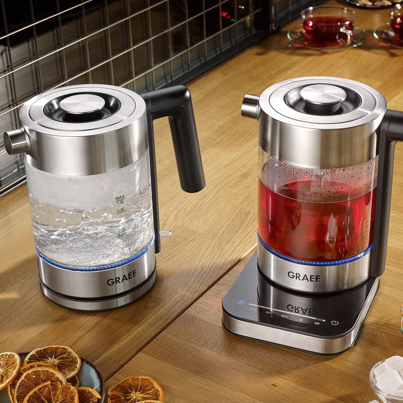 Graef Wasserkocher – 1 l, Warmhaltefunktion, Glas, WK350