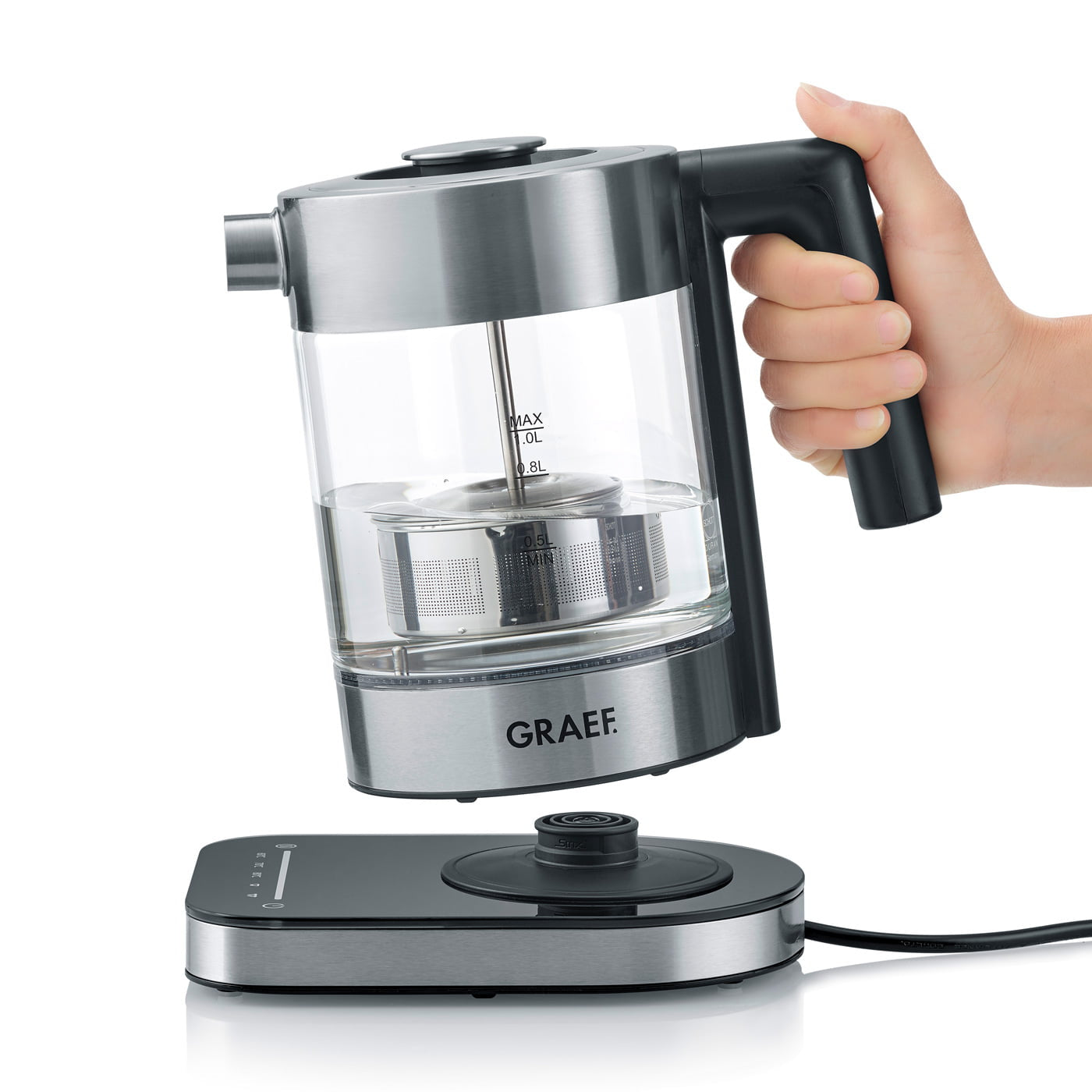 Graef Wasserkocher – 1 l, Warmhaltefunktion, Glas, WK350