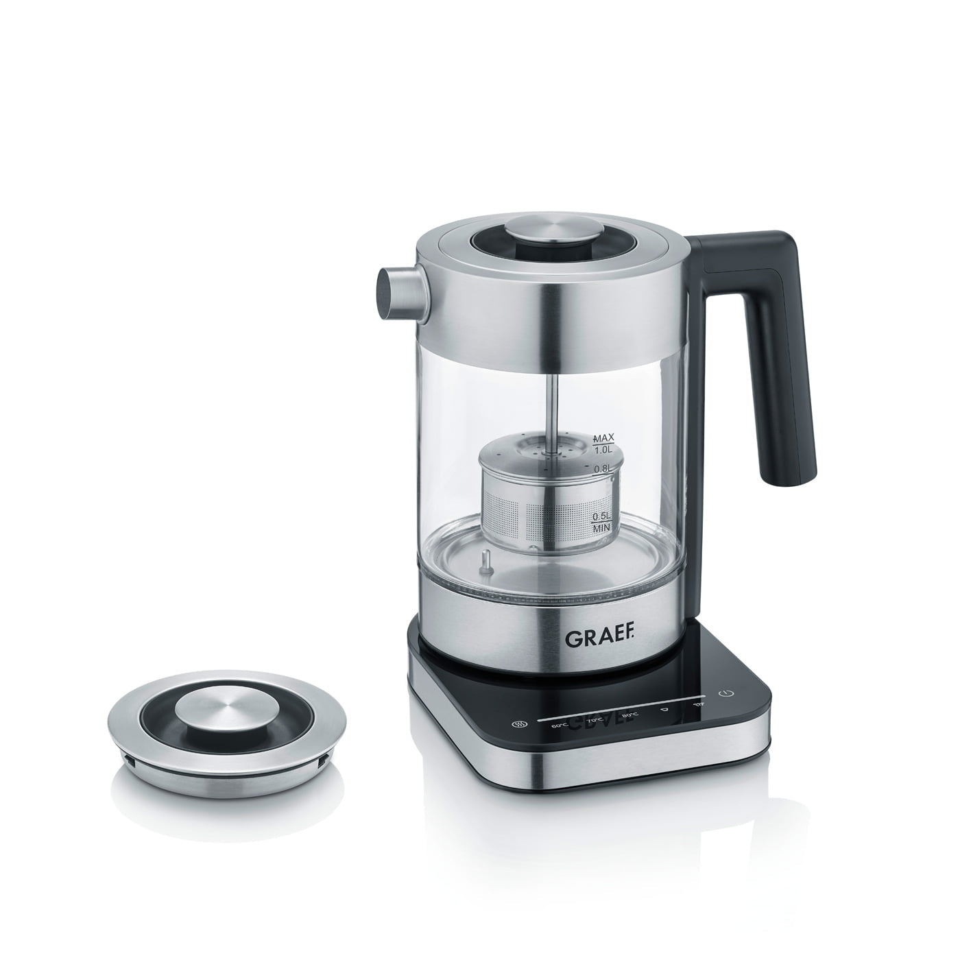 Graef Wasserkocher – 1 l, Warmhaltefunktion, Glas, WK350