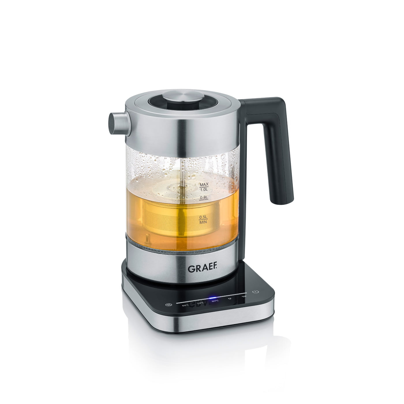 Graef Wasserkocher – 1 l, Warmhaltefunktion, Glas, WK350