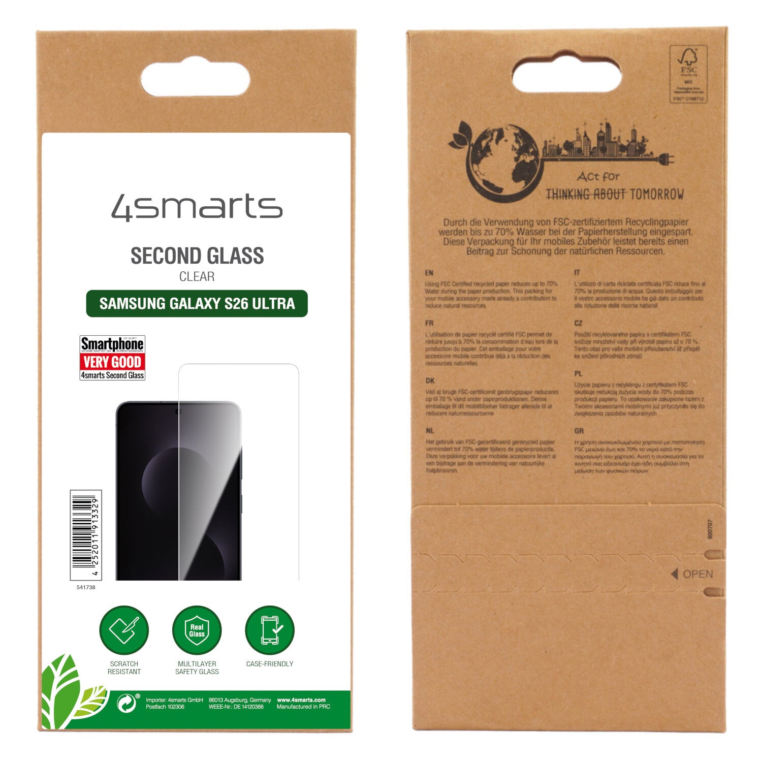 4smarts Displayschutz (Panzerglas), 9H – für Galaxy S26 Ultra