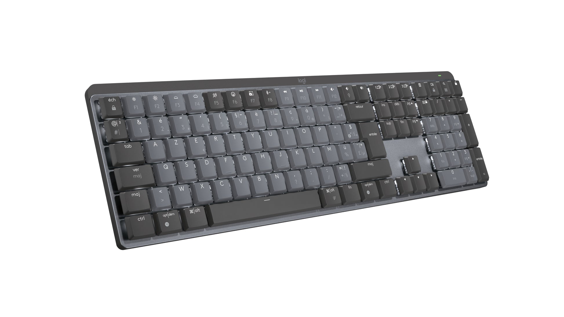 Logitech MX Mechanical – AZERTY, Kabellos (RF + Bluetooth), Mechanischer Switch