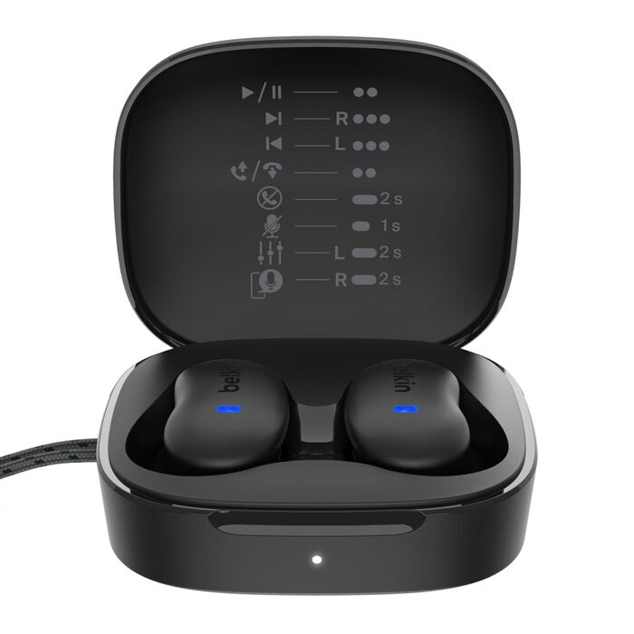 Belkin SoundForm Anywhere – True Wireless In-Ear Kopfhörer – Bluetooth, ANC, USB-C – Schwarz – bis 26 h