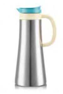 Bodum Thermoskanne Chambord – 1,1 l, Edelstahl, Blau, mit Deckel