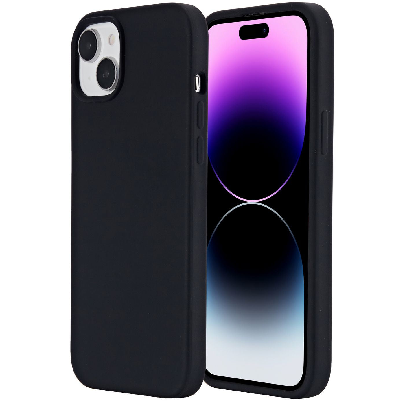 eSTUFF INFINITE (GRS) RIGA Backcover – für Apple iPhone 15 Plus, PC+Silikon+Mikrofaser, schwarz