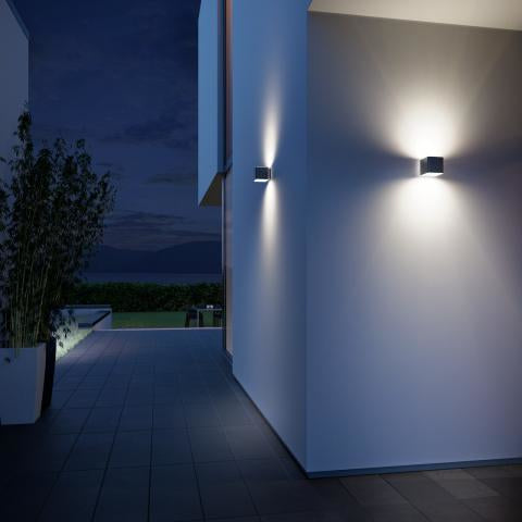 STEINEL Aussenwandleuchte – 319 lm, 9,1 W – Warmweiss, 3000 K – IP44 – Netzbetrieb – Anthrazit – Kunststoff