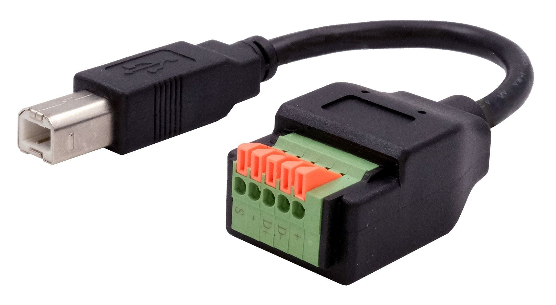 EXSYS EX-49131 Adapter USB-B zu 5-poligem Terminalblock – USB 2.0 (0,48 Gbit/s), 0,15 m, Schwarz