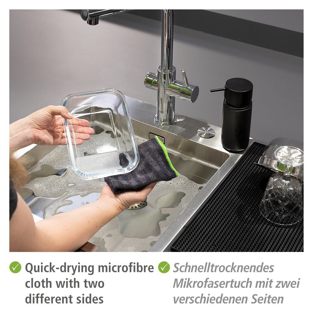 Wenko Mikrofasertuch – Dunkelgrau – 30 × 30 cm – 2er-Set