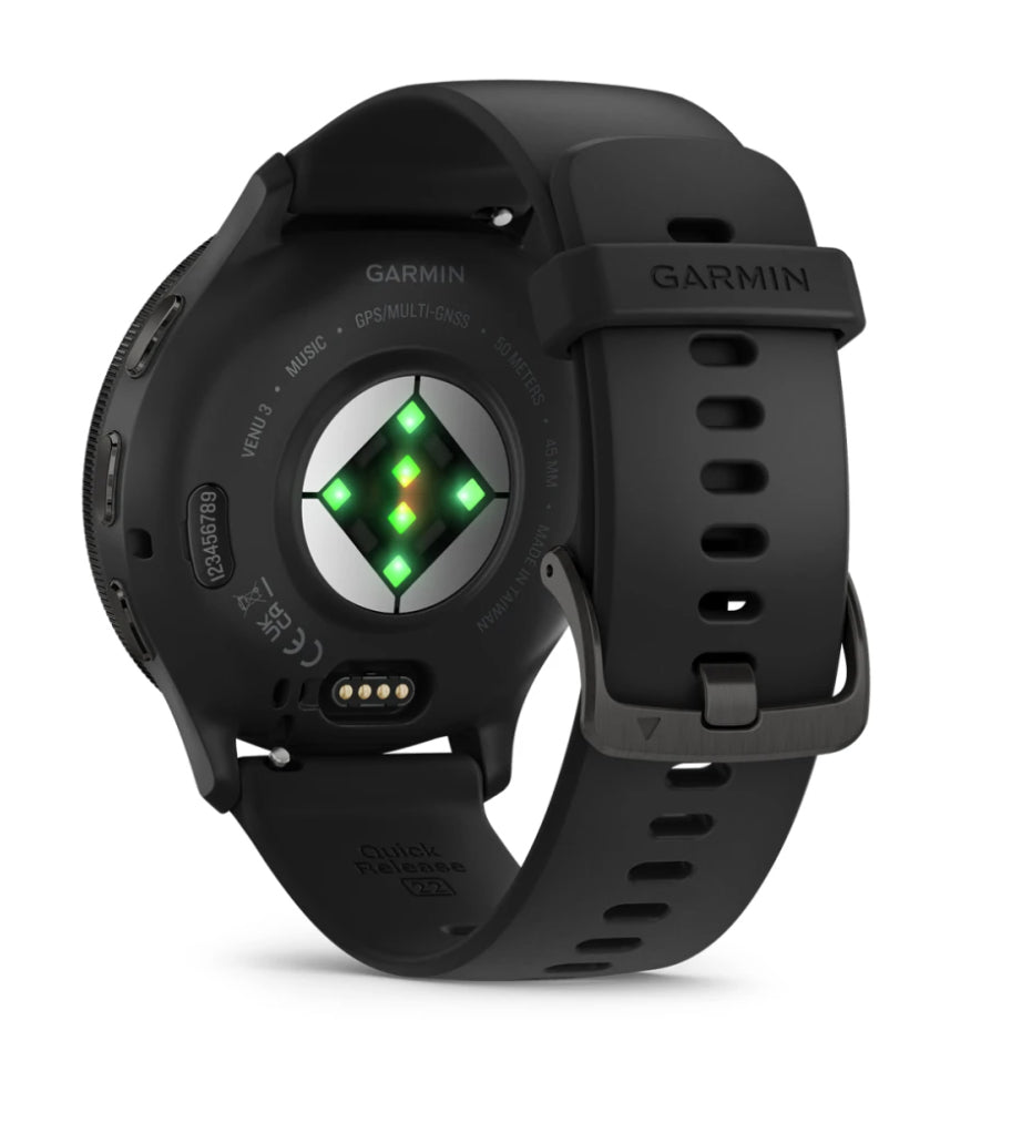 Garmin Venu 3 – Smartwatch – 45 mm, 1,4", GPS, WLAN, AMOLED, Gorilla Glass, 50 m, Schwarz/Schiefergrau