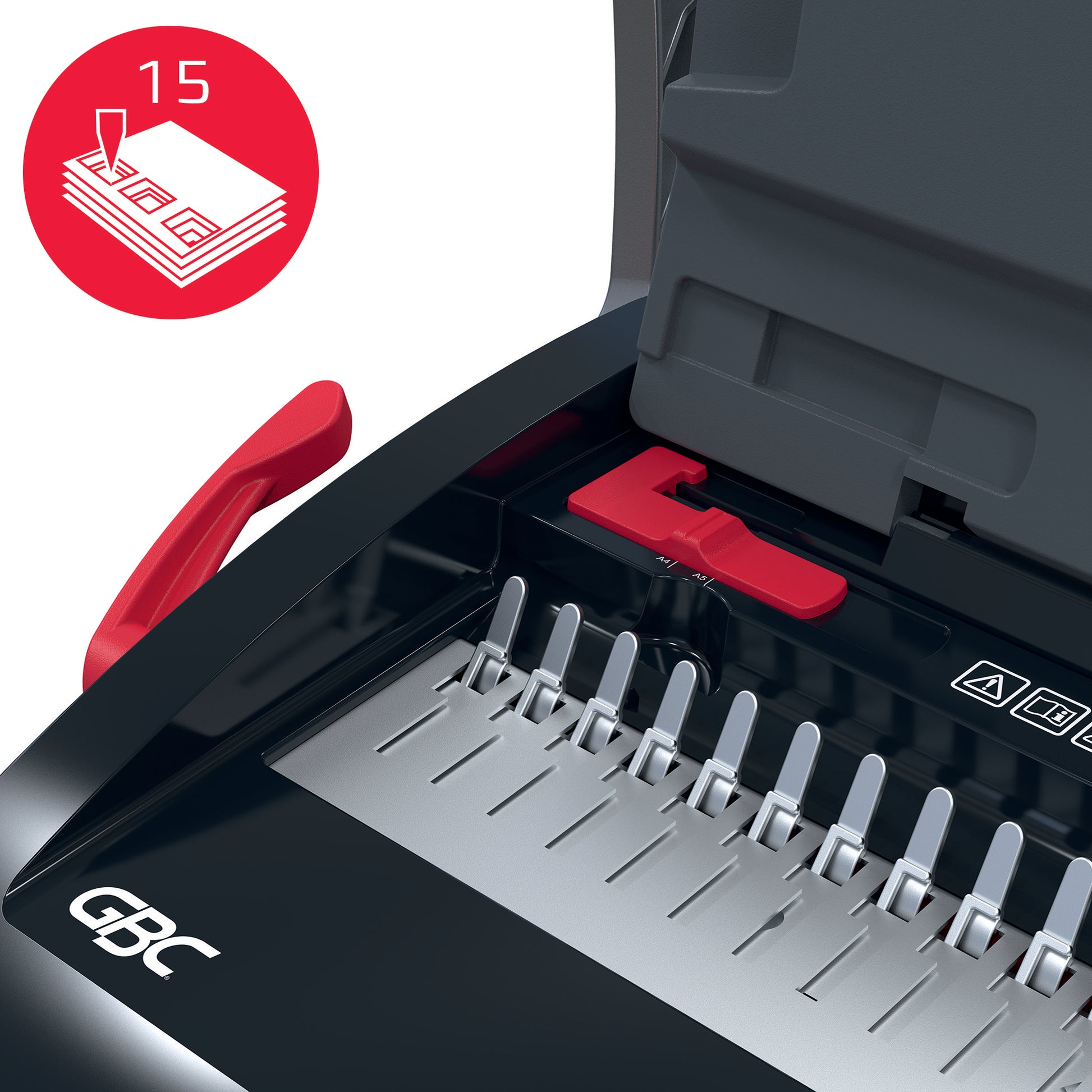 GBC CombBind CB15 Stanz- und Bindemaschine – Plastikbindung, für 21-Loch, A4, bis 15 Blatt