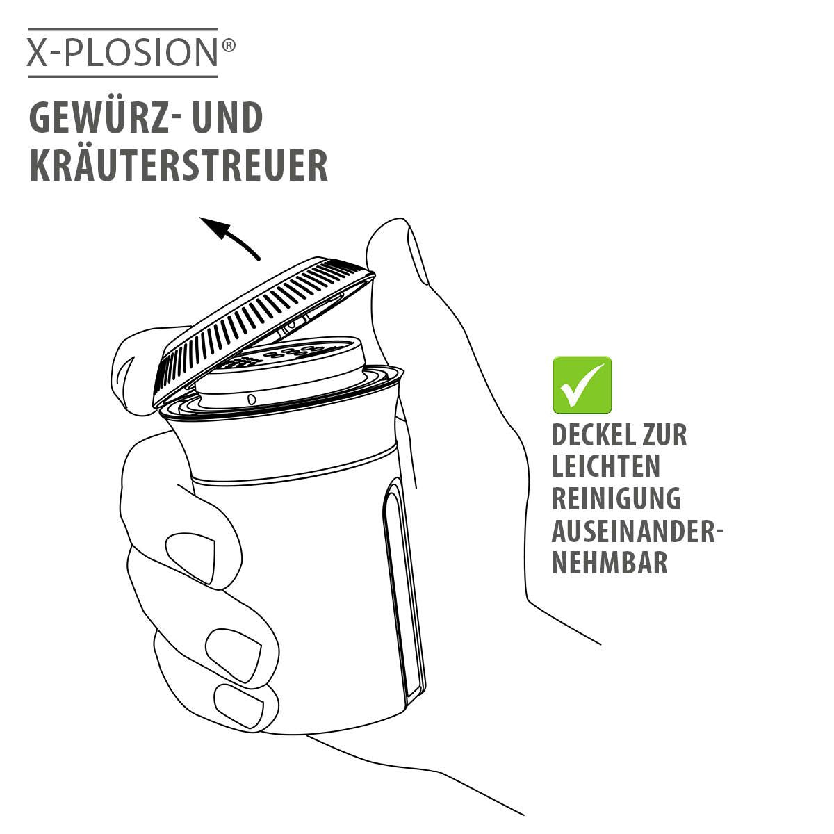 GEFU Streudose Ø 6,7 × 9,8 cm, Glas, Schwarz