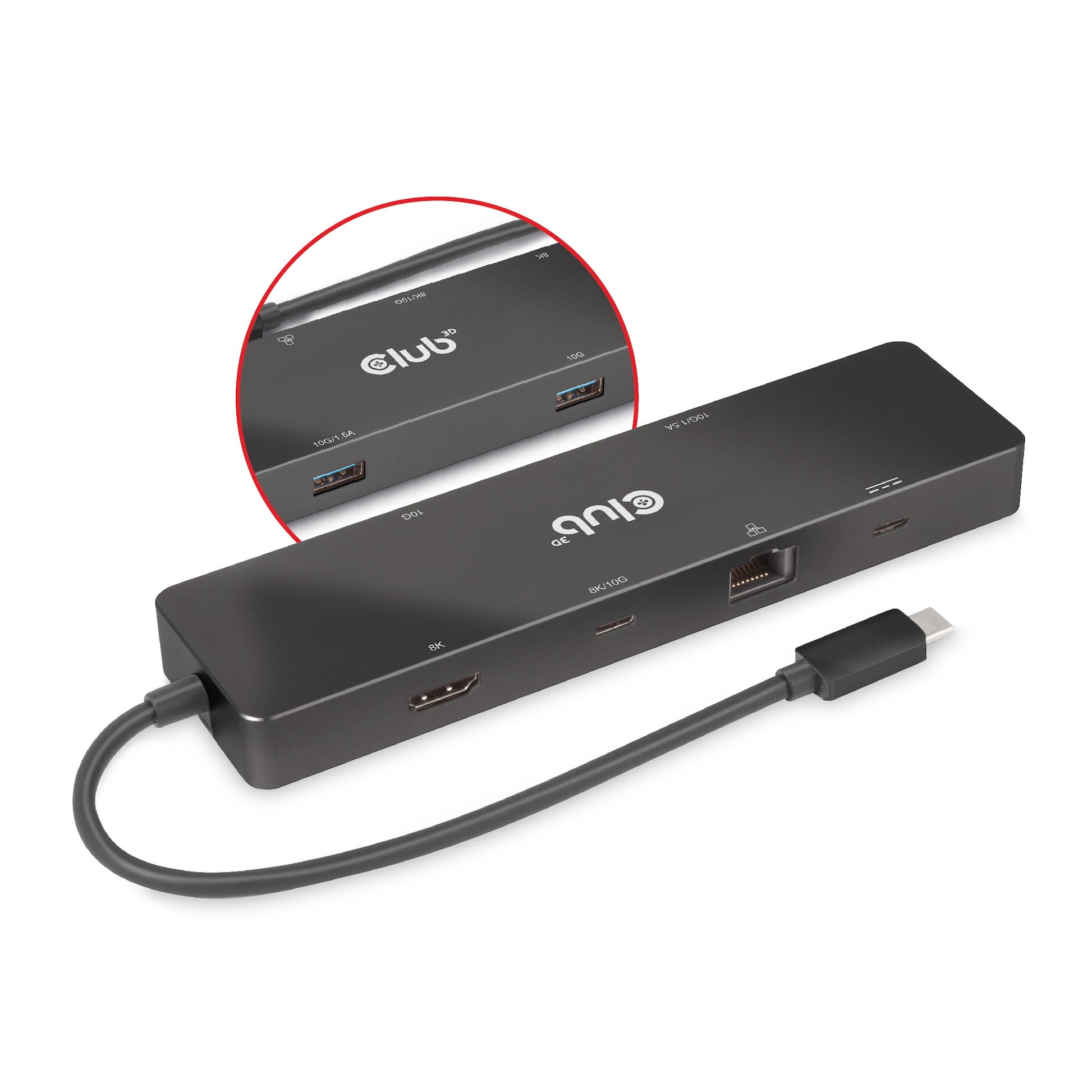 CLUB3D Club 3D Dockingstation – USB-C, 1× DP, 1× HDMI, 2× USB-A, 100 W PD, GbE, für Universal