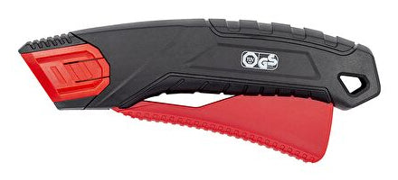 Wedo Sicherheitsmesser, Nylon, automatischer Klingeneinzug, Hebel arretierbar, schwarz/rot, 1 Stk.
