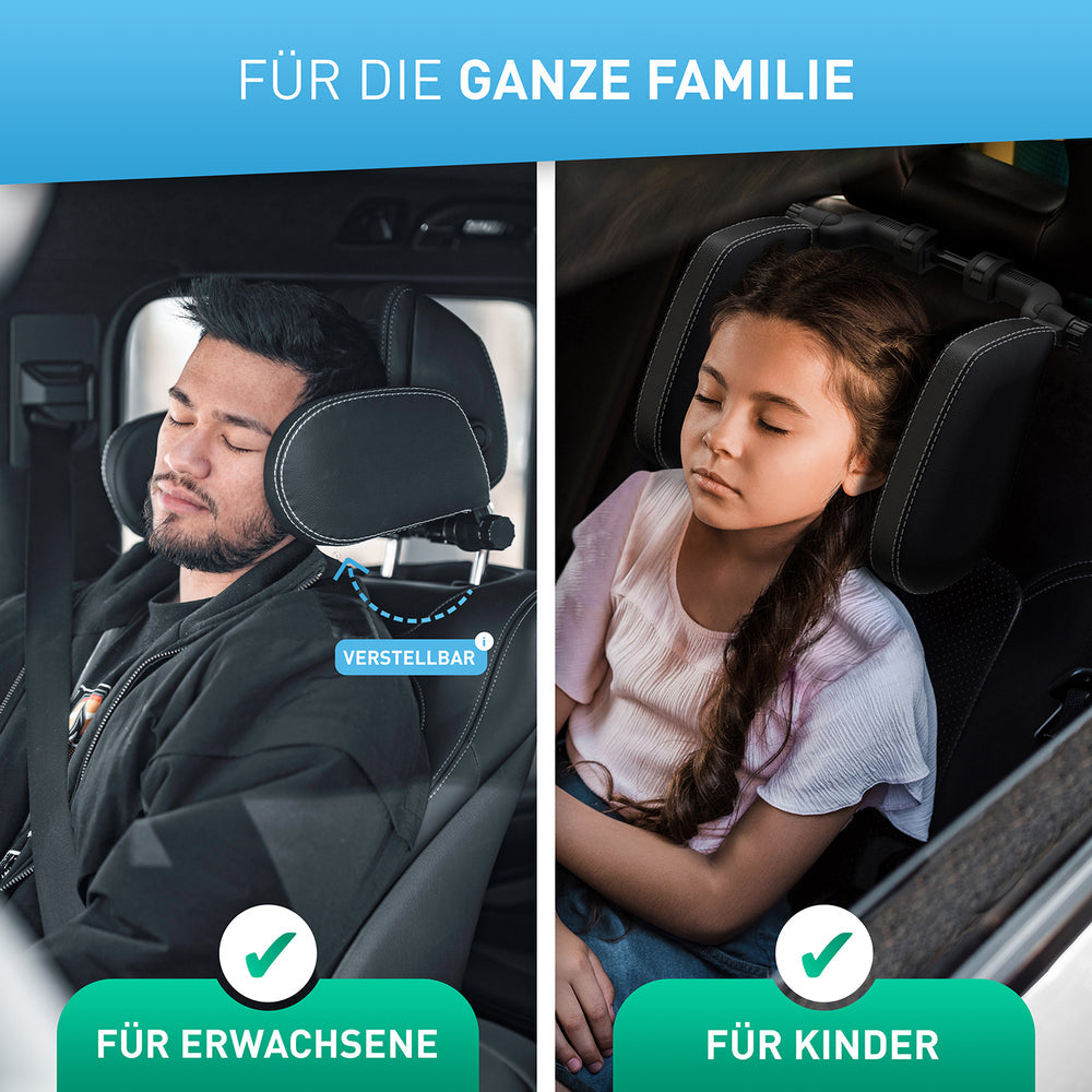 Flipline Kopfstütze – Schaum, Polyurethan (PU) – für Auto – 375×230 mm – schwarz/weiss