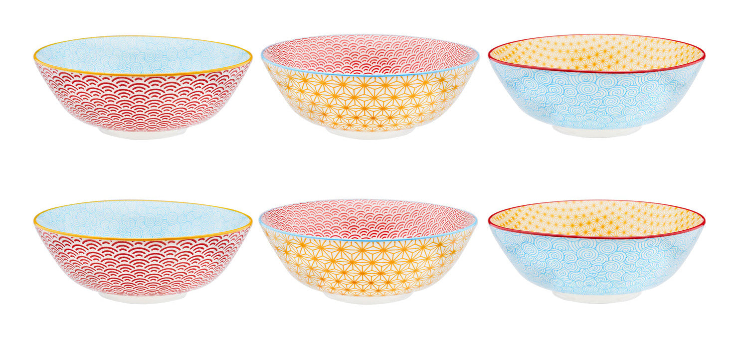 Björn PATTERN Suppenteller – Porzellan, Mehrfarbig, Ø 21,0 cm, 6 Stück