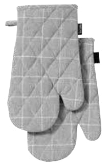 Ladelle Ofenhandschuhe 18 × 33 cm, Baumwolle (recycelt), Grau, 2 Stk.