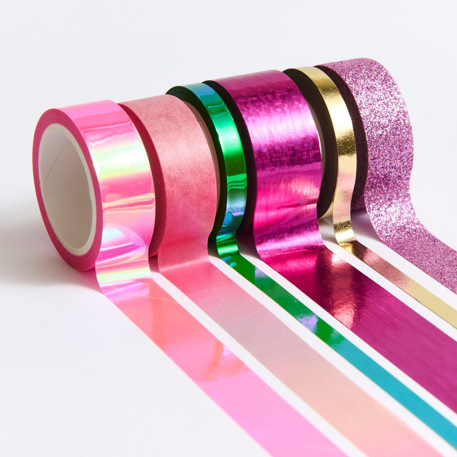 Rico Design Washi Tape Set – mehrfarbig, Papier, holografisch, wiederablösbar, 6 Rollen