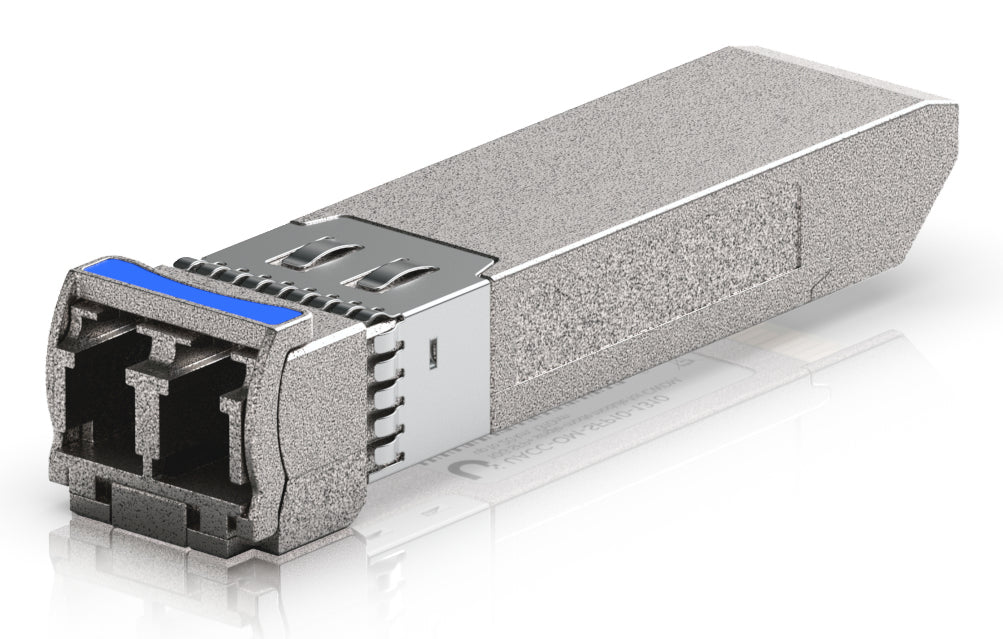 Ubiquiti SFP+ Transceiver – 11,3 Gbit/s, Singlemode, LC (UPC), 1310 nm, 20 km, CWDM – Blau/Grau
