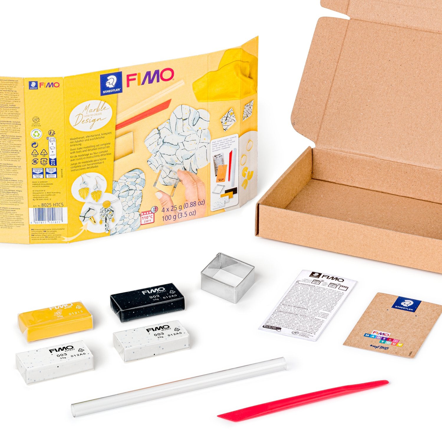 Staedtler FIMO – Knete-/Modelliermasse-Set – Marmor – 4 × 25 g – ofenhärtend