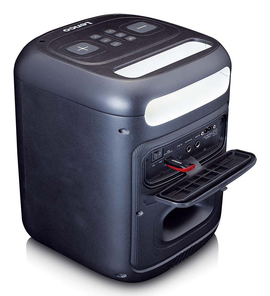 Lenco PA-101BK – Party-Lautsprecher – 100 W, LED, IPX4, 14 h Akku – Schwarz