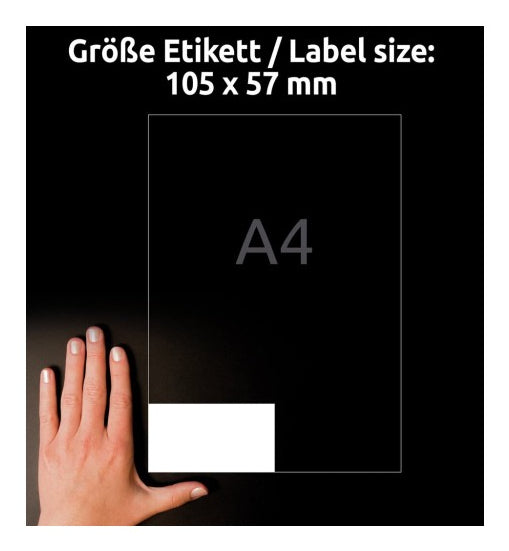 AVERY Zweckform 6137 – Etiketten A4 105 × 57 mm – Papier, weiss – permanent haftend – Laser/Inkjet