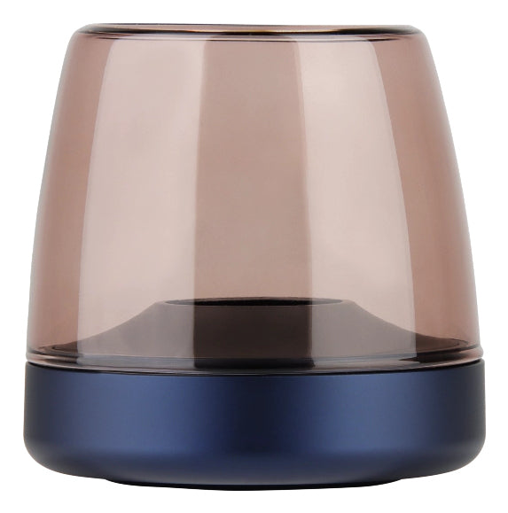 Kooduu Windlicht – Glas & Aluminium, kobaltblau – Ø 9,0 × 9,0 cm