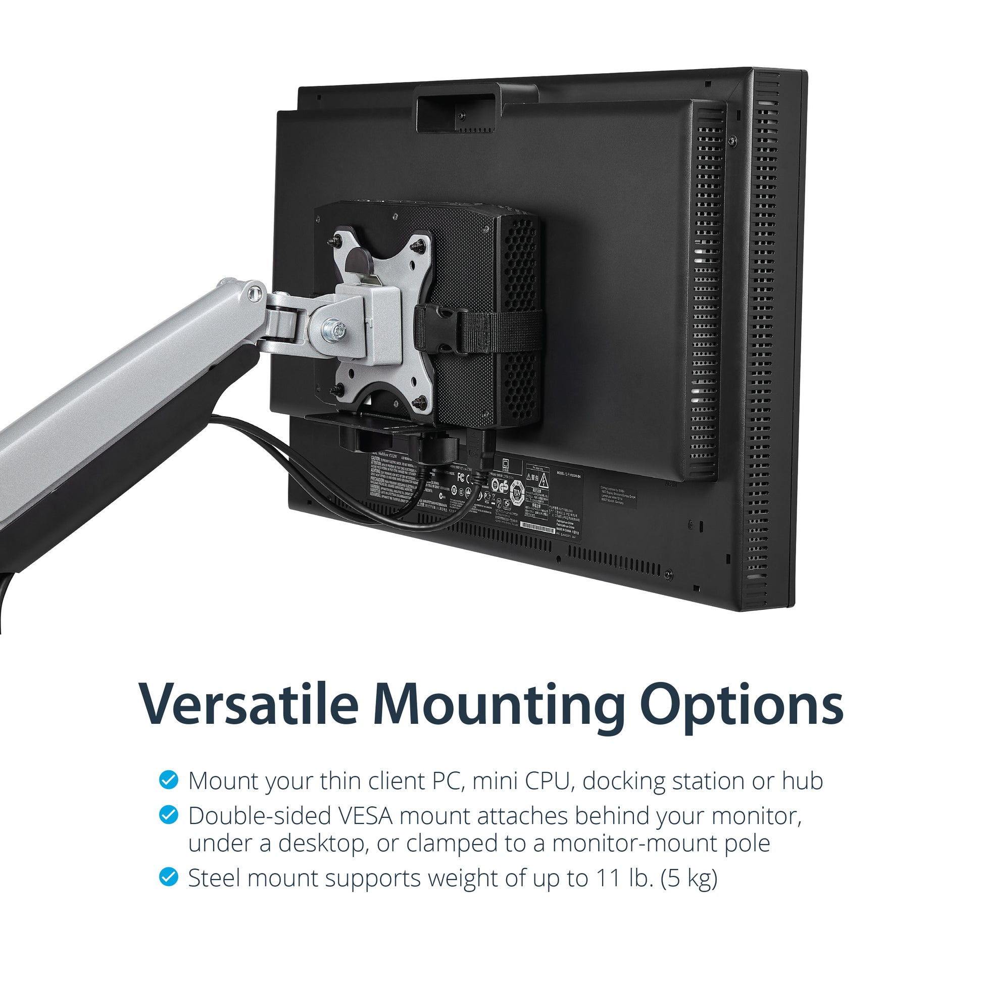 StarTech.com Thin Client Halterung – VESA-Adapterplatte – VESA 75×75/100×100 mm – bis 5 kg – Schwarz