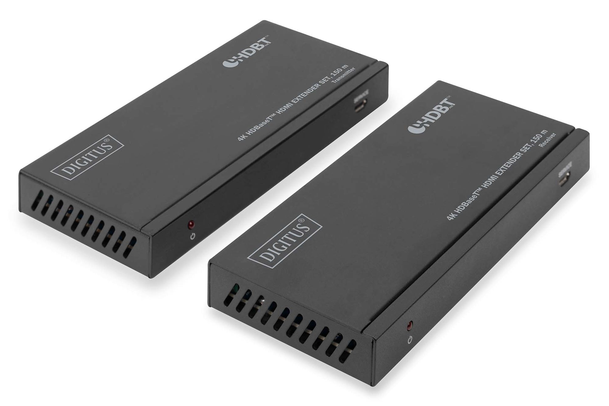 Digitus HDMI-Extender-Set – 4K UHD, 150 m, kabelgebunden – Schwarz, Metall