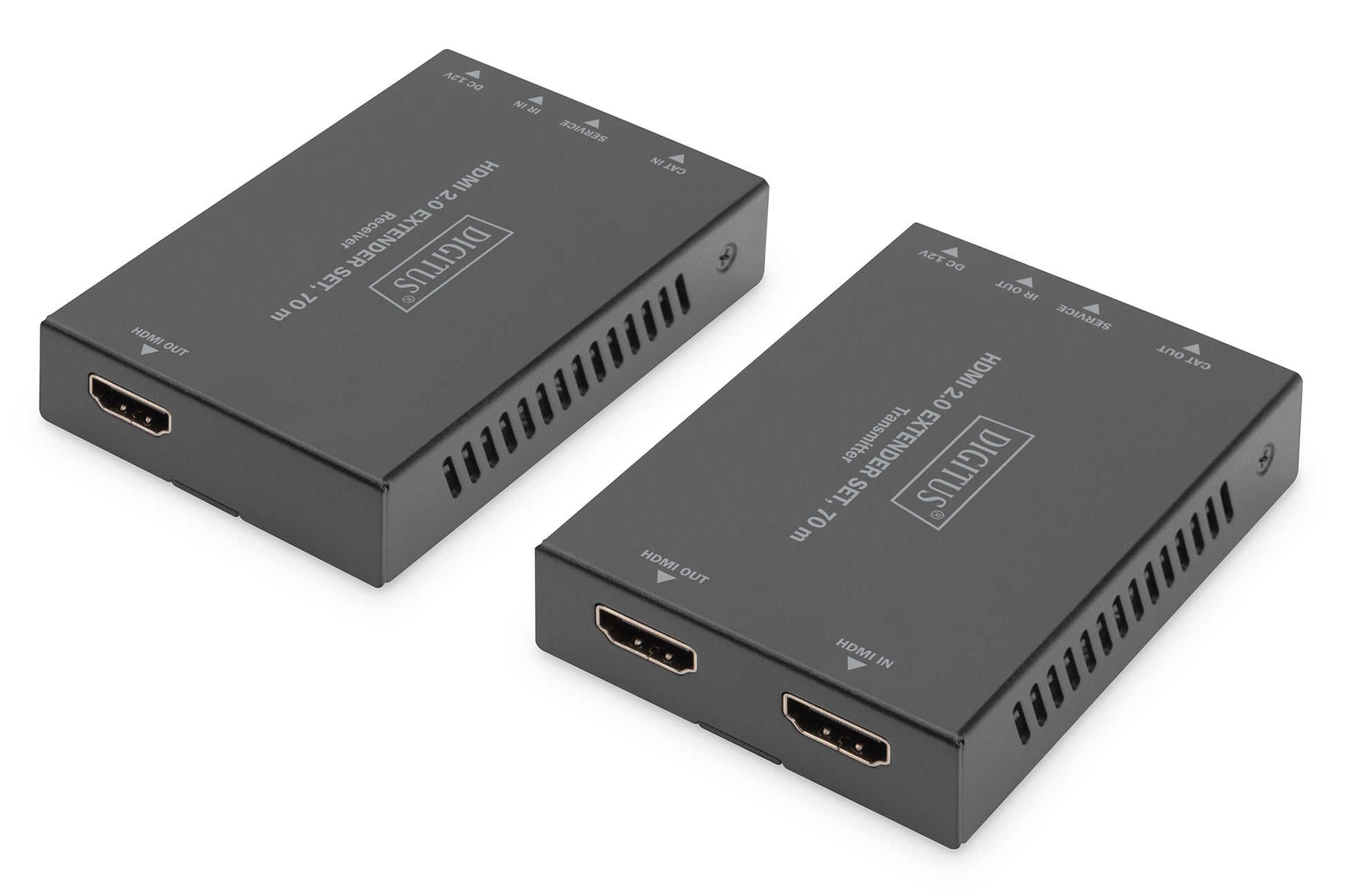 Digitus HDMI-Extender-Set – 4K UHD, 70 m, HDMI 2.0 – für Cat6–Cat8-Kabel – Schwarz