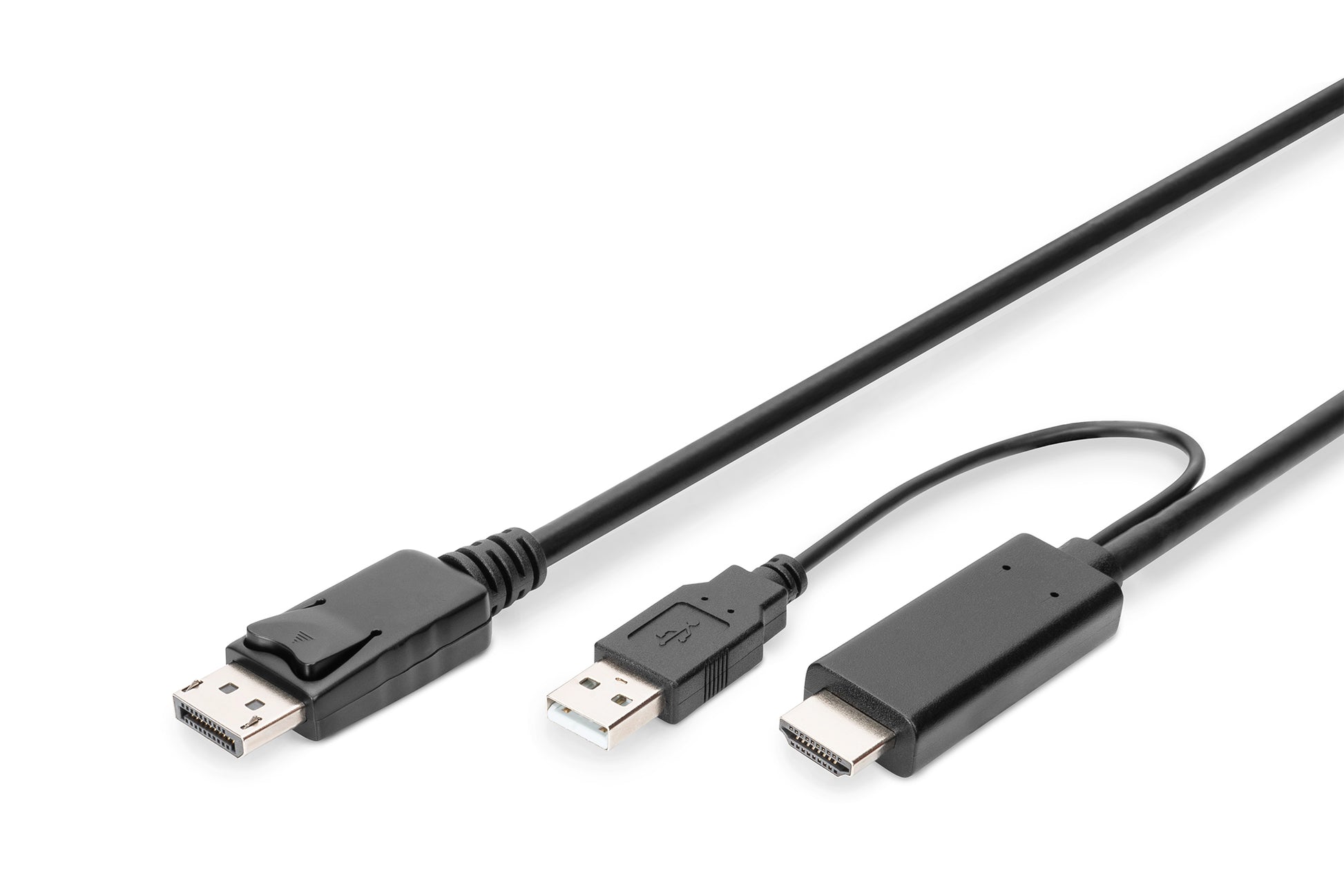Digitus HDMI auf DisplayPort Adapter, 4K@30 Hz, 2 m, Externe USB-Stromversorgung