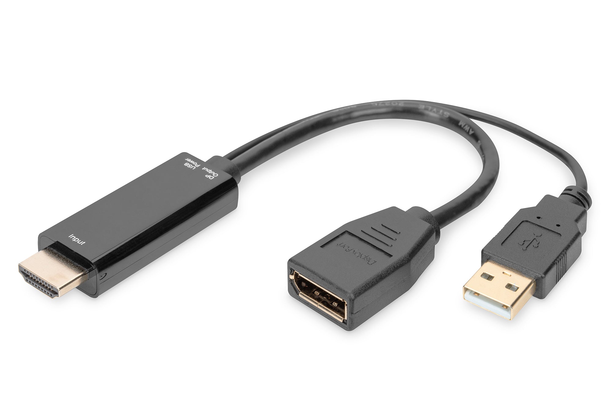 Digitus Micro-HDMI (Stecker) auf DisplayPort Adapter, 4K@30 Hz, 20 cm, externe Stromversorgung