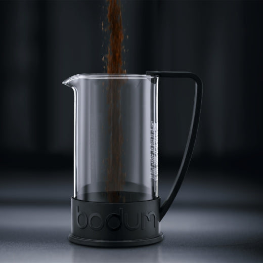 Bodum Brazil French Press Kaffeebereiter – 1 l, 8 Tassen, Schwarz/Transparent