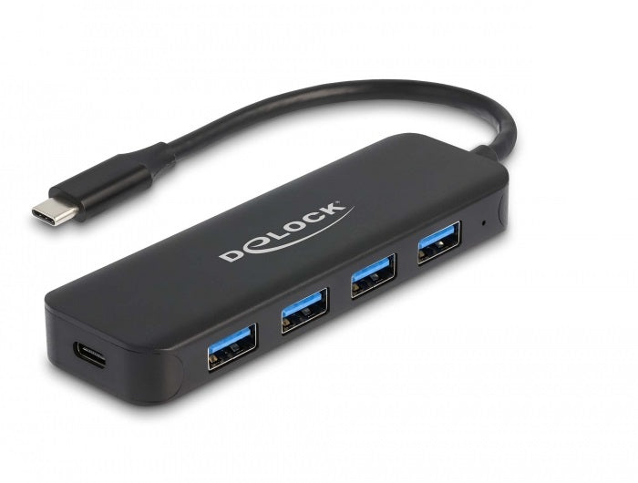 DeLOCK 64170 USB-Hub – USB-C, 4× USB-A, 85 W PD, für Windows/Mac/Linux