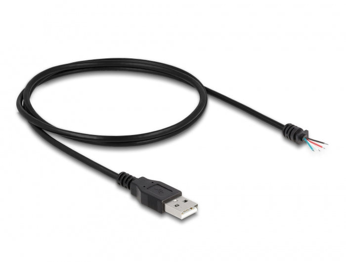 DeLOCK USB-A auf offene Litzen Kabel – USB 2.0 (480 Mbit/s) – 1 m – PVC – Schwarz