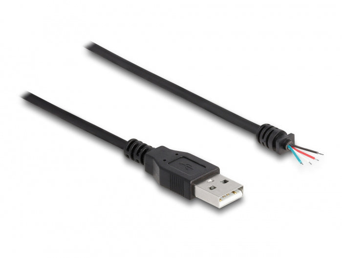 DeLOCK USB-A auf offene Litzen Kabel – USB 2.0 (480 Mbit/s) – 1 m – PVC – Schwarz