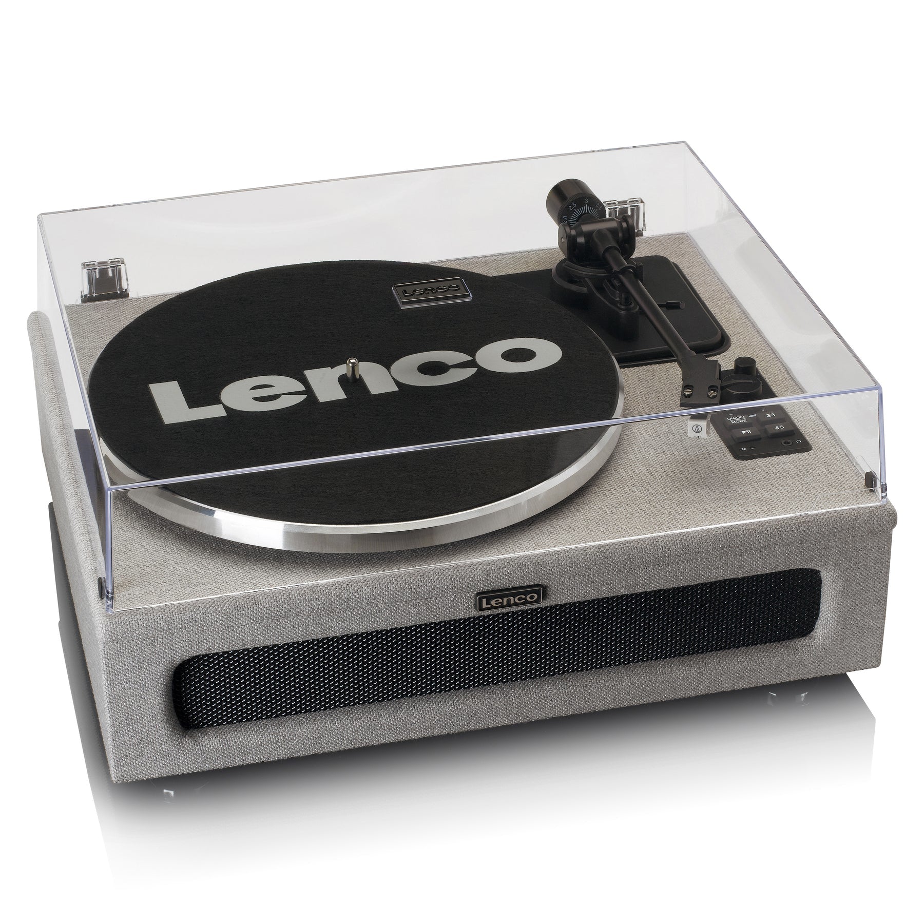 Lenco LS-440 – Plattenspieler (Riemenantrieb, automatisch), Bluetooth, Vorverstärker, 33/45 U/min – Grau