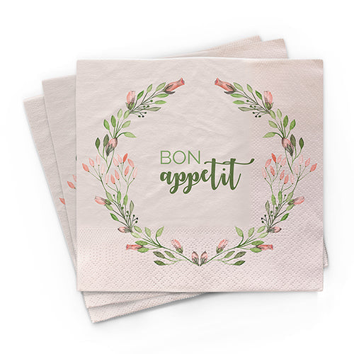 Chic-mic Servietten Blume – 33 × 33 cm, Bambuspapier, 3-lagig – 20 Stück