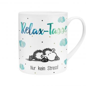 Sheepworld Tasse Relax – 600 ml, Ø 9,5 cm, H 11,5 cm, Porzellan, Weiss, spülmaschinenfest