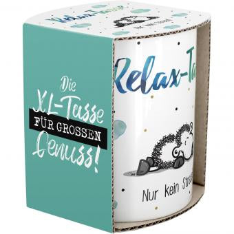 Sheepworld Tasse Relax – 600 ml, Ø 9,5 cm, H 11,5 cm, Porzellan, Weiss, spülmaschinenfest