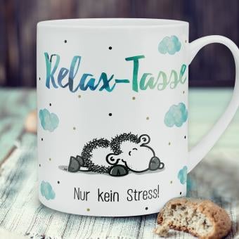 Sheepworld Tasse Relax – 600 ml, Ø 9,5 cm, H 11,5 cm, Porzellan, Weiss, spülmaschinenfest