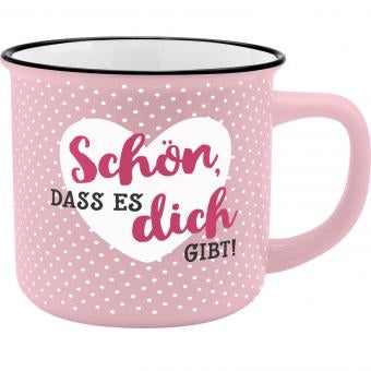 Sheepworld Tasse – 350 ml, Ø 9,0 cm, H 8,4 cm, Knochenporzellan, rosa, mit Henkel, spülmaschinenfest