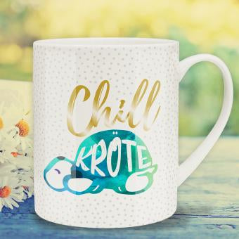 Sheepworld Tasse Chillkröte – 600 ml, Ø 9,5 cm, H 11,5 cm, Keramik, Weiss, spülmaschinenfest