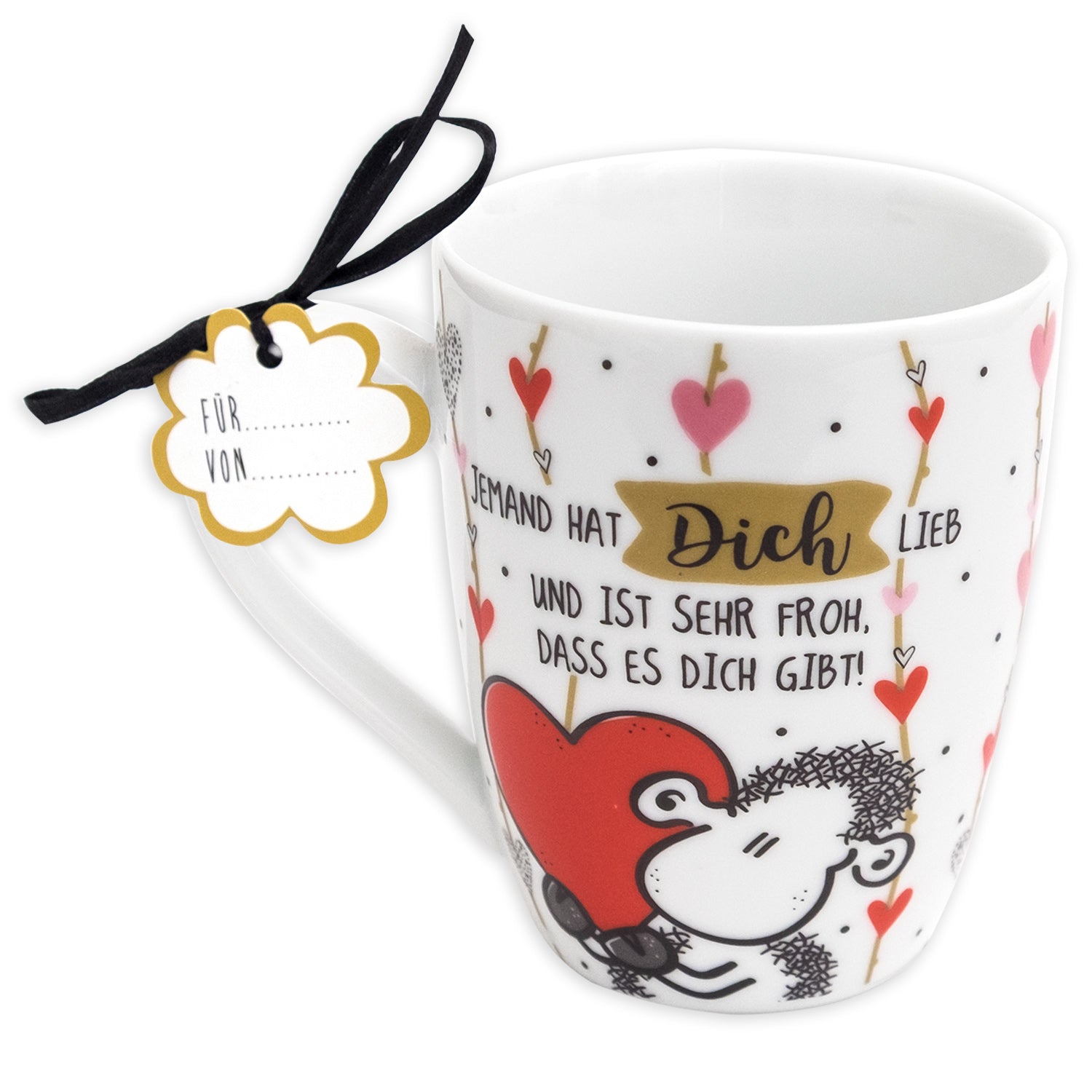 Sheepworld Tasse Jemand hat Dich lieb – 300 ml, Ø 8,4 cm, H 10,5 cm, Keramik, spülmaschinenfest