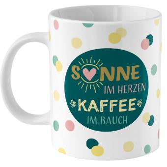 Sheepworld Zaubertasse – 350 ml, Ø 8,1 cm × H 9,7 cm, Keramik, Weiss/Grün, nicht spülmaschinenfest