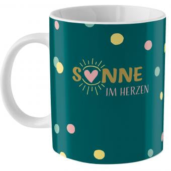 Sheepworld Zaubertasse – 350 ml, Ø 8,1 cm × H 9,7 cm, Keramik, Weiss/Grün, nicht spülmaschinenfest