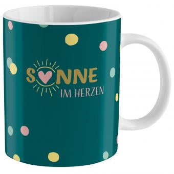 Sheepworld Zaubertasse – 350 ml, Ø 8,1 cm × H 9,7 cm, Keramik, Weiss/Grün, nicht spülmaschinenfest
