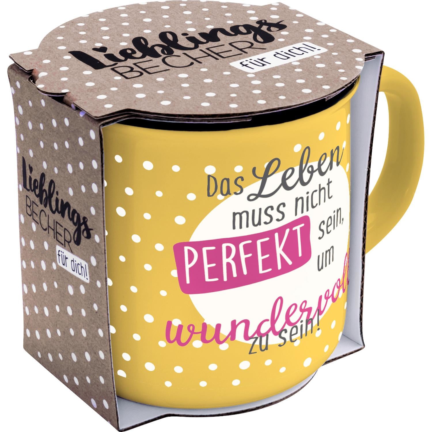 Sheepworld Becher – 350 ml, Ø 9,0 cm, H 8,4 cm, Porzellan, Gelb, spülmaschinenfest, mikrowellengeeignet